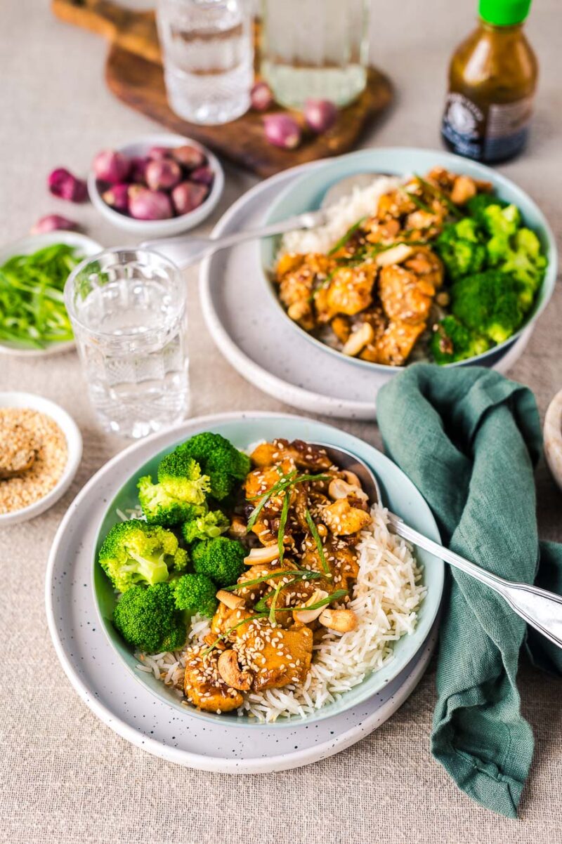 Hähnchen Cashew Brokkoli Reis